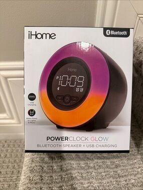 iHome Power Clock Glow Bluetooth Speaker + USB Charging